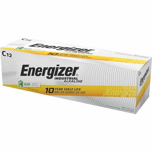 C  Batteries|Energizer Industrial Battery |12 Pack|  - For Electronics, Construction, Facility Maintenance, Medical Center, Office, Classroom - C - 12 / Box